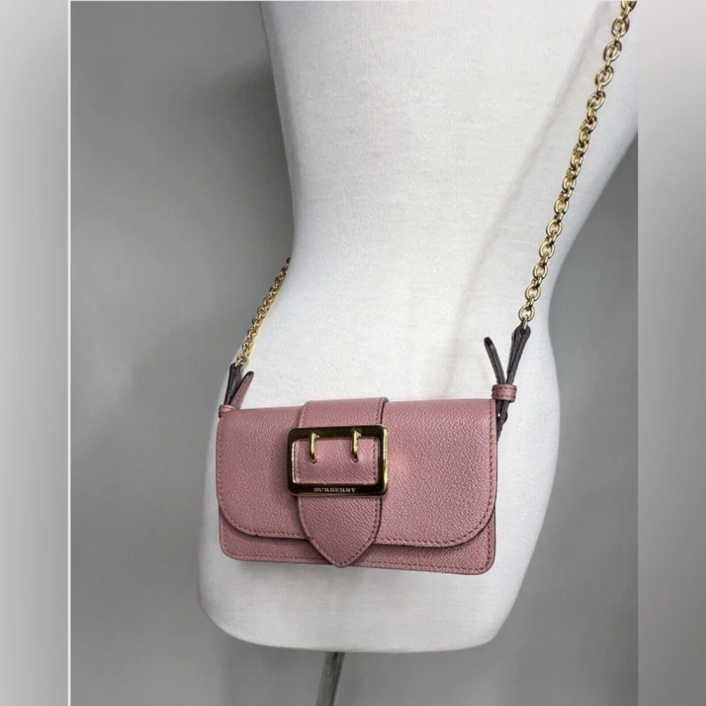 Burberry Pink Leather Bag with Gold Chain - Picture 5 of 14